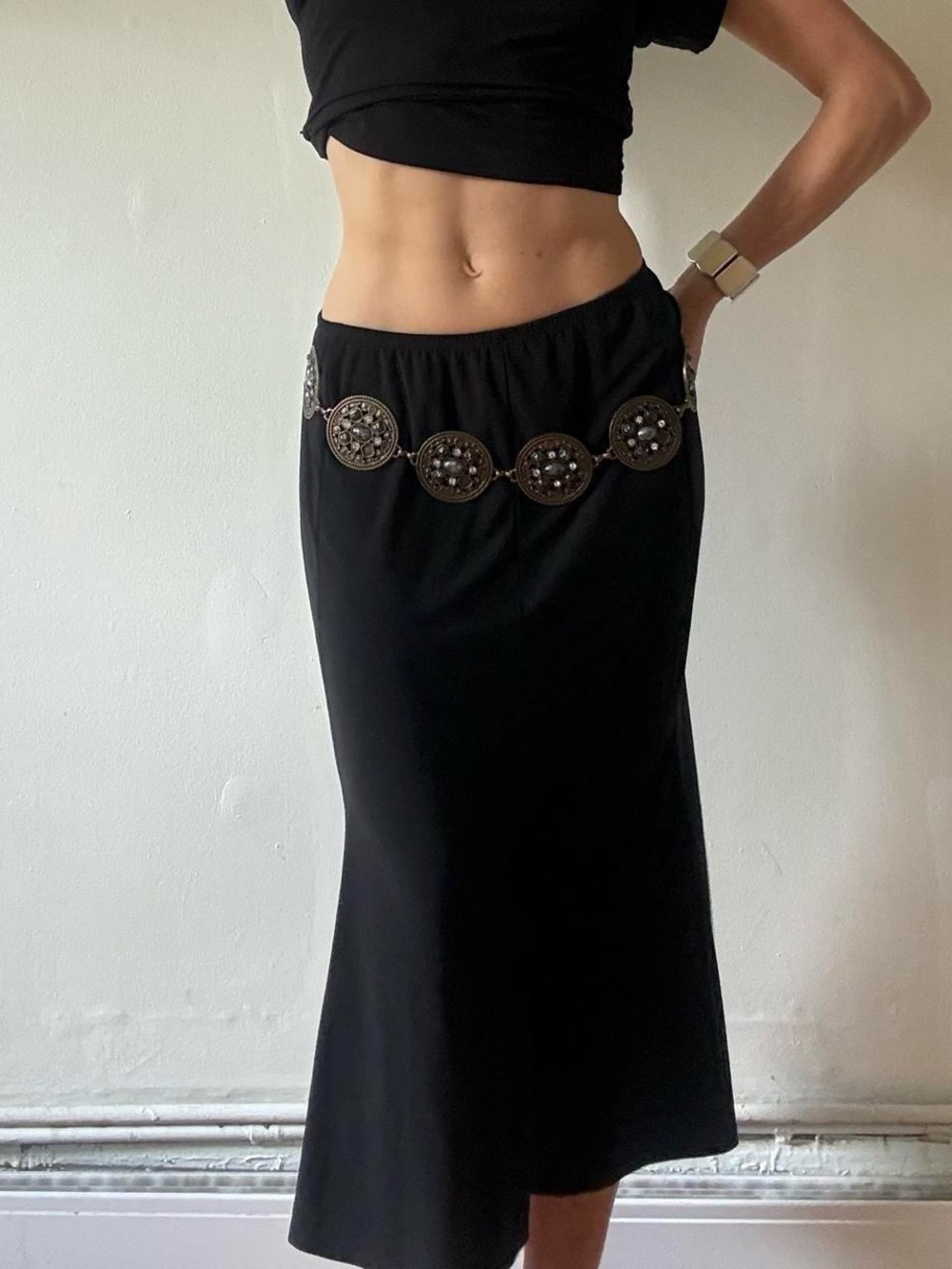 Vintage boho flowy maxi skirt — Lindor